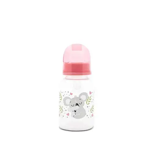 Biberon cu capac Lorelli Shell Pink, 0 luni+, 125 ml