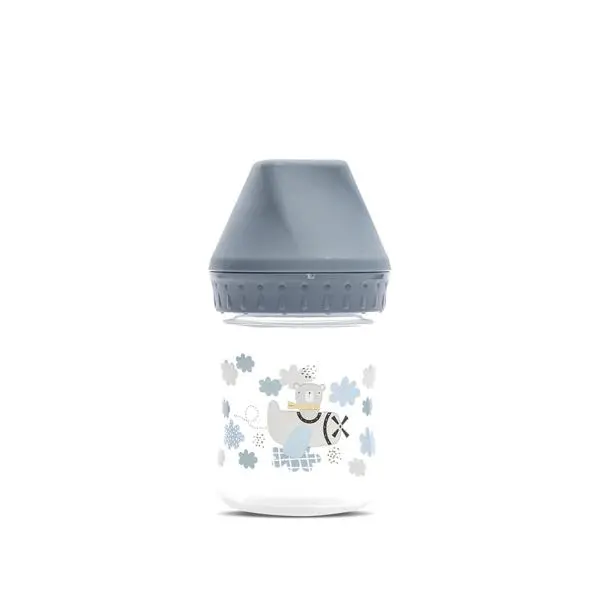 Biberon cu gat larg My Friend tetina moale din silicon 0 luni+ 125 ml Cameo Blue