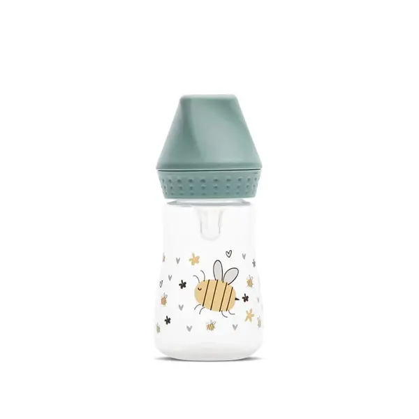 Biberon cu tetina de silicon Lorelli My Friend 125 ml Iceberg Green