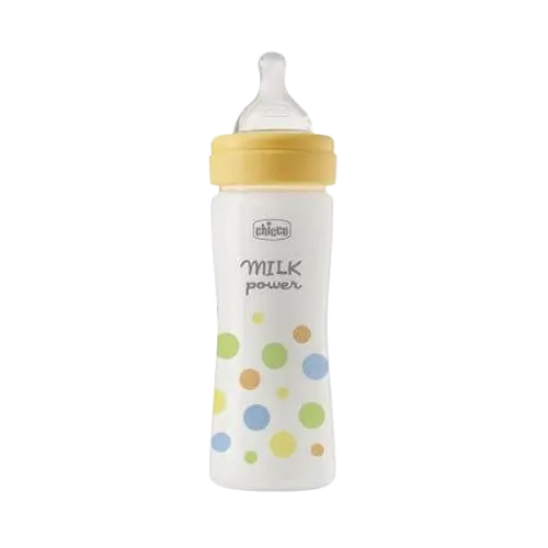 Biberon cu tetina din silicon si flux mediu Perfect Easy Baieti 2 luni+, 250ml, Chicco