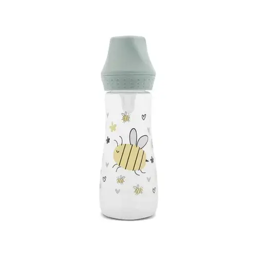 Biberon cu tetina moale din silicon Lorelli My Friend Iceberg Green, 0 luni+, 250 ml