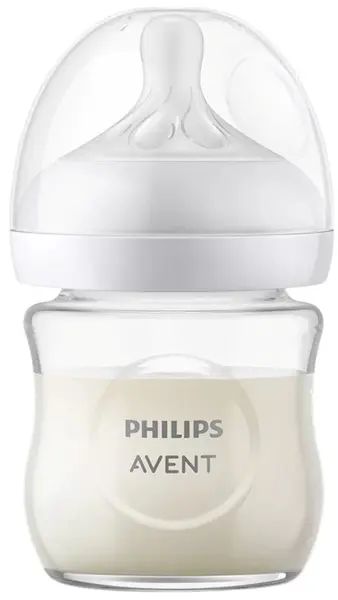 Biberon de sticlă Philips Avent - Natural Response 3.0,flow 2/lent, 0 m+, 120 ml