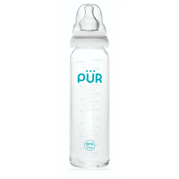 Biberon din sticla, 240ml, PUR