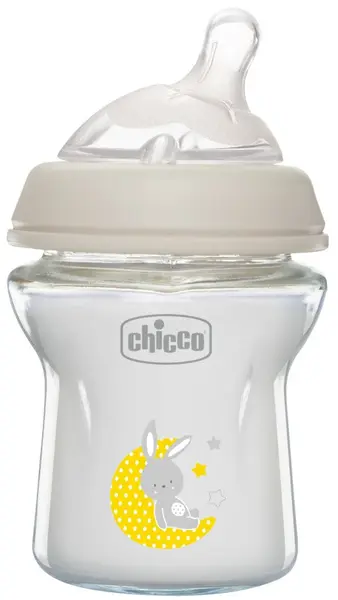Biberon din sticla Chicco - Natural Feeling, cu tetina 0 l+, 150 ml, sortiment