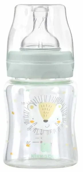 Biberon din sticlă KikkaBoo Jungle King - 120 ml, mentă