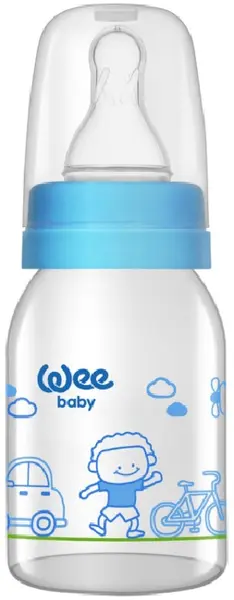 Biberon din sticlă Wee Baby Classic, 250 ml, albastră