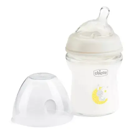 Biberon hranire din sticla Natural Feelling 0 luni+, 150ml, Chicco