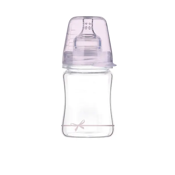 Biberon Lovi - Baby Shower, din sticla, 150 ml, 0 luni+, roz