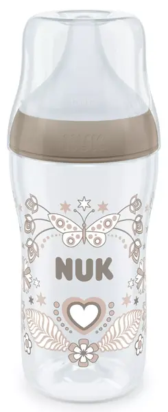 Biberon Nuk Perfect Match - Temperature control, PP, 260 ml, marimea М, inimă
