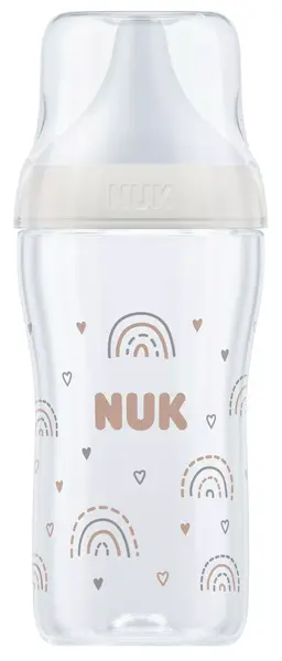 Biberon Nuk Perfect Match - Temperature control, PP, 260 ml, marimea М, curcubeu
