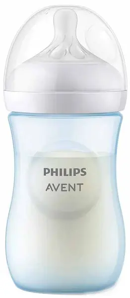 Biberon Philips Philips Avent - Natural Response 3.0, flow 3/medie, 3 m+, 260 ml, albastru