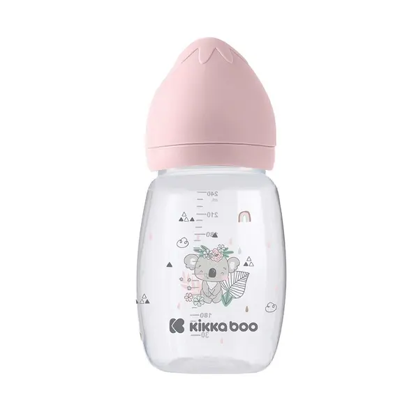 Biberon polipropilena 260 ml silicon Kikka Boo Savanna Roz