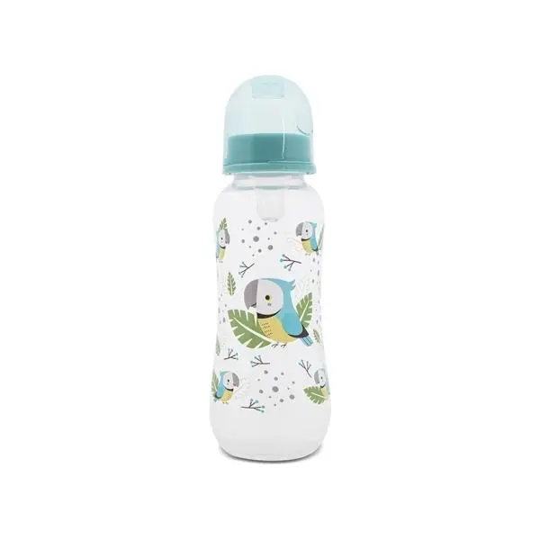 Biberon polipropilena cu tetina de silicon Lorelli Baby Care 250 ml Aqua Blue S 0+