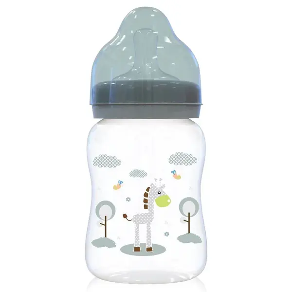 Biberon polipropilena cu tetina silicon Lorelli Baby Care Animals 0+ Mint Green
