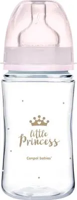 Biberon roz anticolici cu gat larg PP EasyStart Royal Baby, 240ml, Canpol babies