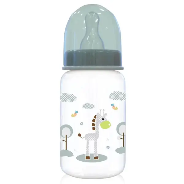 Biberon simplu polipropilena cu tetina silicon Lorelli Baby Care 125 ml 0+ Mint Green