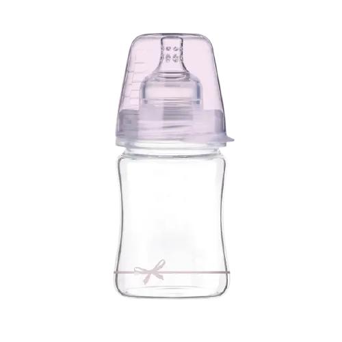 Biberon sticla fete Diamond Glass Baby Shower, 150ml, LOVI