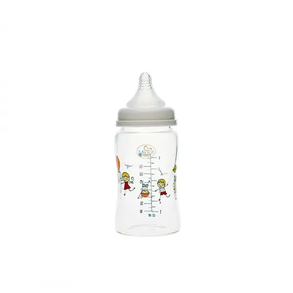 Biberon sticla gat larg Minut Baby 180 ml 0+