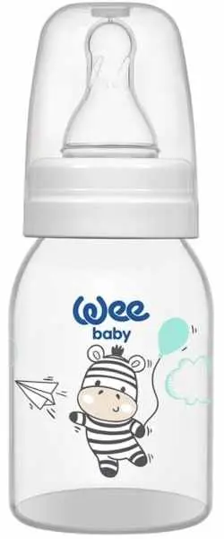 Biberon Wee Baby Classic - 125 ml, alb cu zebră