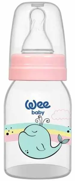 Biberon Wee Baby Classic - 125 ml, roz cu balenă