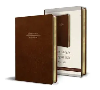 Biblia Bilingüe Reina Valera 1960/ESV Tamaño Grande Letra Grande Piel Marrón, Paperback/***