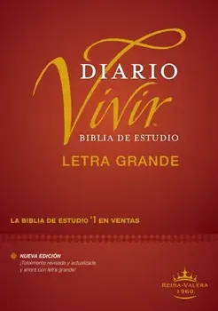 Biblia de Estudio del Diario Vivir Rvr60, Letra Grande (Letra Roja, Tapa Dura), Hardcover/Tyndale