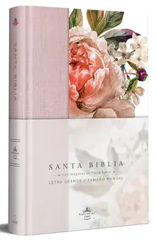 Biblia Reina Valera 1960 Letra Grande. Tapa Dura, Tela Rosada Con Flores, Tamaño Manual/Spanish Bible Rvr 1960. Handy Size, Large Print, Hardcover, Pi/***