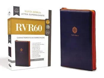 Biblia Reina Valera 1960 Letra Supergigante, Leathersoft, Con Cierre, Azul / Spanish Bible Rvr60 Super Giant Print, Leathersoft with Zipper, Blue/***