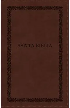 Biblia Reina-Valera 1960, Tierra Santa, Ultrafina Letra Grande, Leathersoft, Café, Con Cierre - Vida