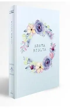 Biblia Rvr 1960 Letra Grande, Manual, Tapa Dura Con Nombres de Dios, Flores Azul / Spanish Bible Rvr 1960 Handy Size, Lp, Hc with Names of God, Blue F - Reina Valera Revisada 1960