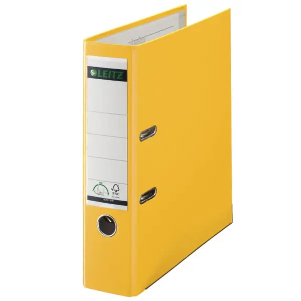 Biblioraft A4 plastifiat PP 5 cm/ 8 cm diverse culori Leitz 180° Biblioraft A4 plastifiat PP 5 cm/ 8 cm diverse culori Leitz 180° 8 cm galben