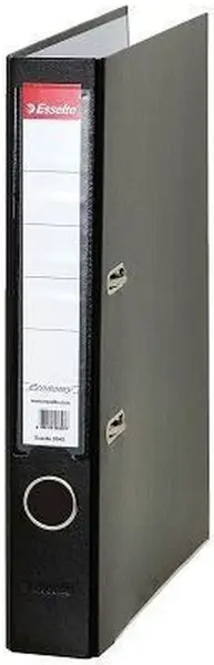 Biblioraft Esselte Eco - A4, 5 cm, PP, margine metalica, eticheta detasabila, negru