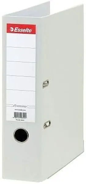Biblioraft Esselte Eco - A4, 7,5 cm, PP, margine metalica, eticheta detasabila, alb
