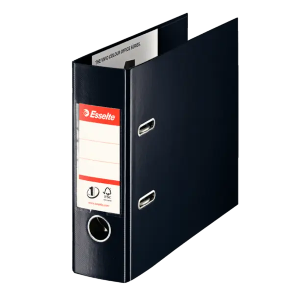 Biblioraft plastifiat PP pentru banci 7.5 cm Esselte No.1 Power VIVIDA Biblioraft plastifiat PP pentru banci 7.5 cm Esselte No.1 Power VIVIDA negru