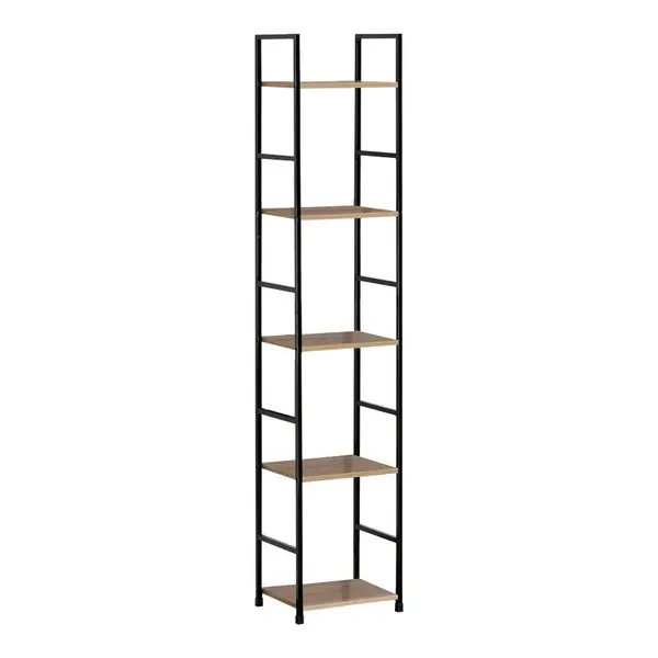 Biblioteca Azuel stejar negru otel 29x23.5x144 cm
