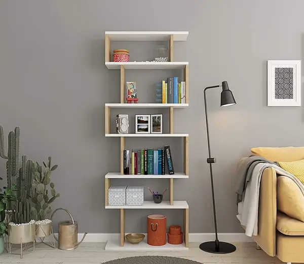 Bibliotecă Bates Alb 60x19.6x160 cm
