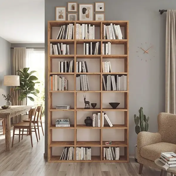 Biblioteca cu 24 de rafturi, design modern, spațiu generos, calitate superioară 101.8 x 16,3 x 178 cm