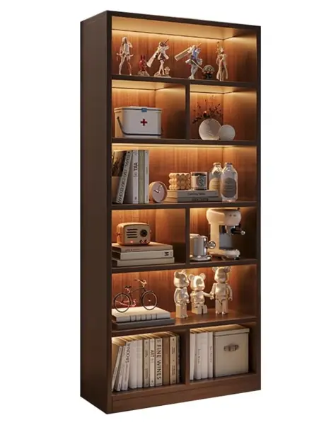 Biblioteca cu 6 rafturi deschise cadru lemn 180x60x24 cm Stejar negru
