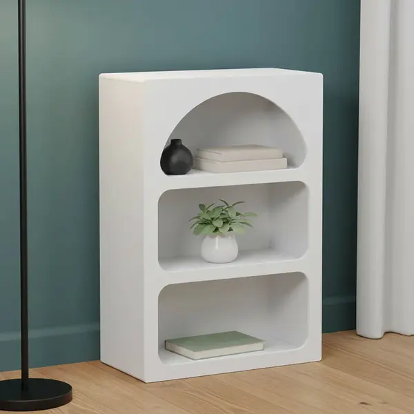 Bibliotecă cu rafturi Emersi, alb, 70x35x100 cm
