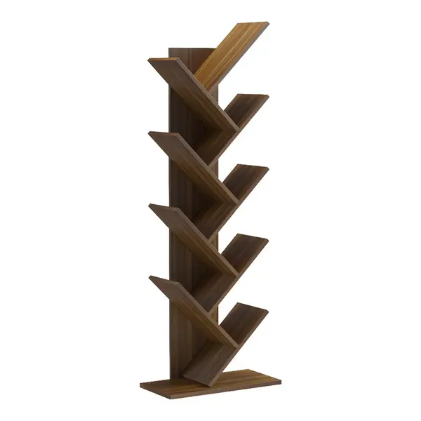 Bibliotecă cu rafturi Fyllo, Lemn, Alb, 50x25x141 cm