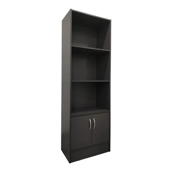 Biblioteca cu rafturi multiple Tekaro, Lemn, Antracit, 57x33x180 cm