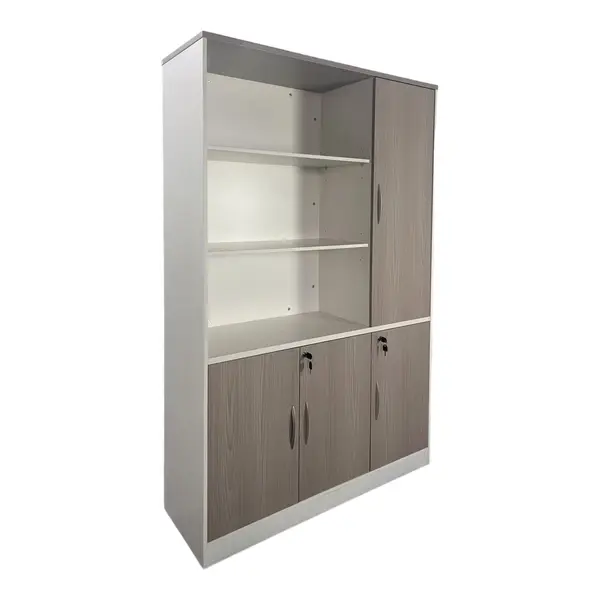 Biblioteca de birou Armadi, Pako World, Alb-Sonoma, 120x40x200 cm