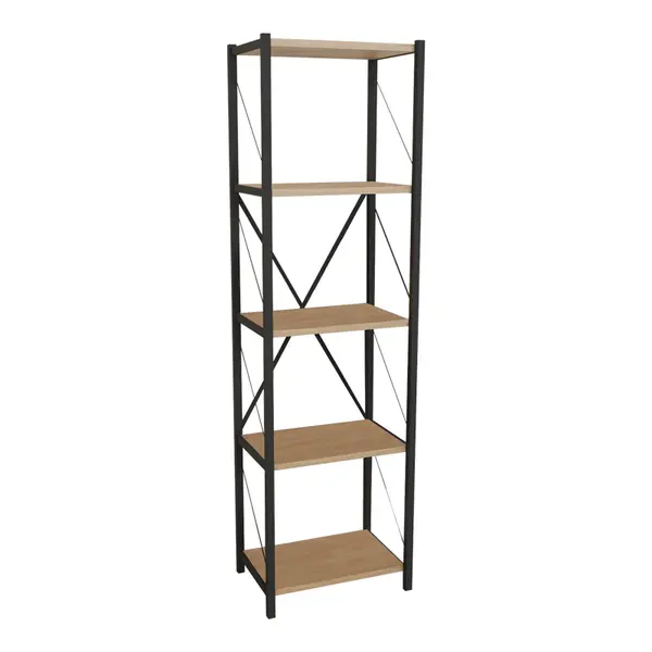 Biblioteca Glase, Antracit - Stejar, 40x30x150 cm