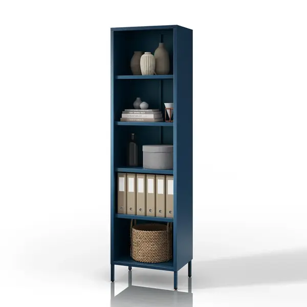 Biblioteca living MARIO, 500 x 1800 x 350 mm, Modern: albastru inchis Bibliotecă living MARIO, 500 x 1800 x 350 mm, Modern: albastru închis
