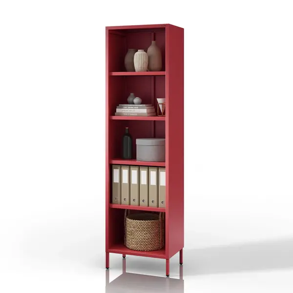 Biblioteca living MARIO, 500 x 1800 x 350 mm, Modern: rosu Bibliotecă living MARIO, 500 x 1800 x 350 mm, Modern: roșu