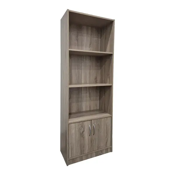 Biblioteca moderna Tekaro, Lemn, Alb, 60x29x166 cm