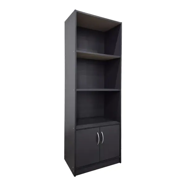 Biblioteca moderna Tekaro, nuanta antracit, lemn, 60x29x166 cm