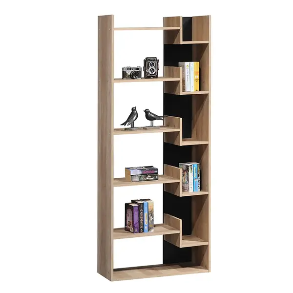 Biblioteca Naya, Natural-antracit, 72x30x182 cm