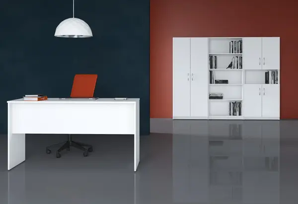 Biblioteca Office Semba Alb, 2100 x 350 x 1960 mm