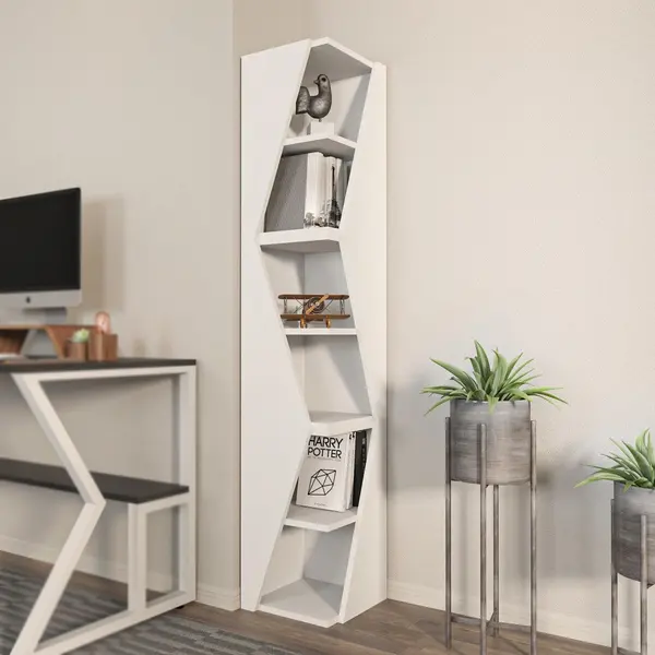 Biblioteca Rawo cu 6 Rafturi Design Elegant, 32x165x32 cm